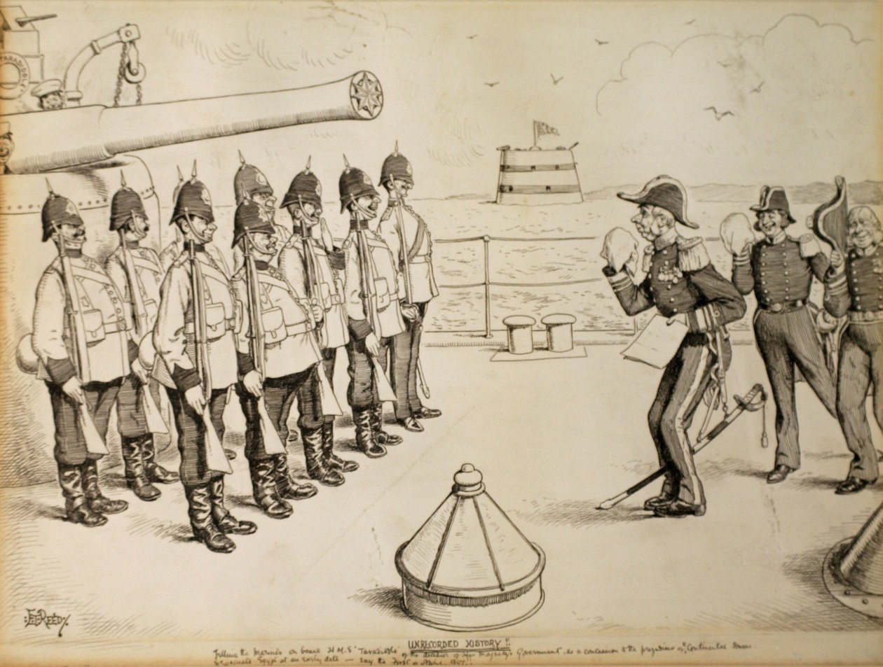 Unrecorded History! Telling to the Marines on board HMS Taradiddle the determination of Her Majesty
