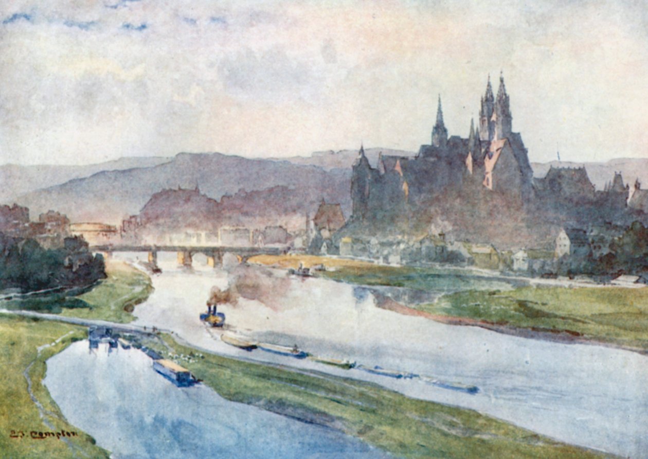 Meissen from the Elbe by Edward Theodore Compton