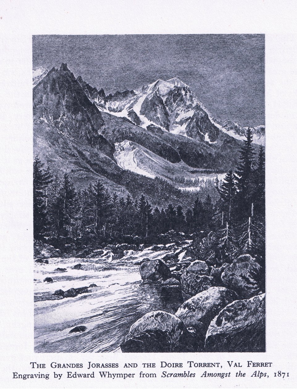 The Grand Jorasses and the Doire Torrent, Val Ferrett