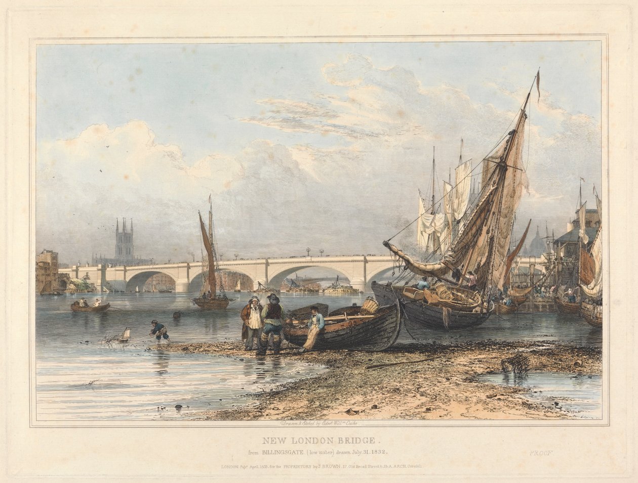 New London Bridge from Billingsgate by Edward William Cooke