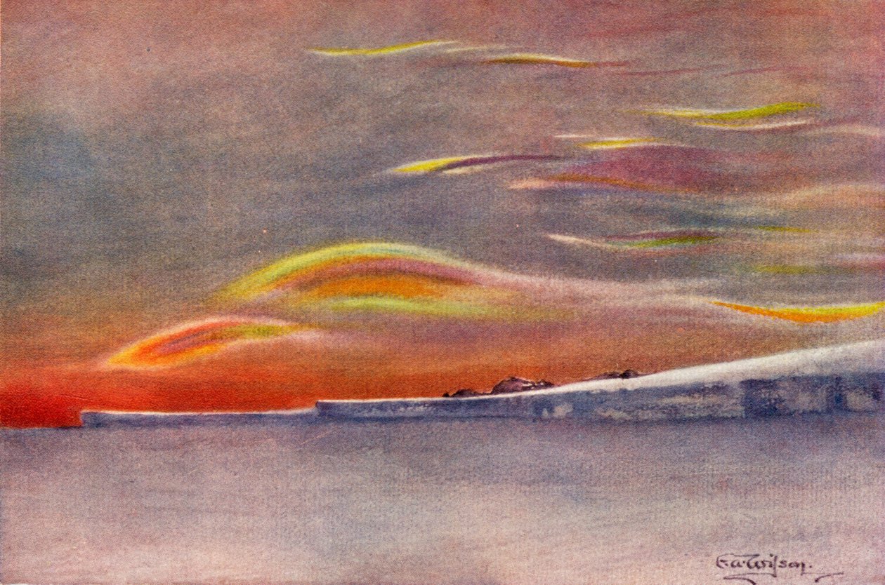 Iridescent Clouds: Looking North from Cape Evans by Charles Edward Wilson