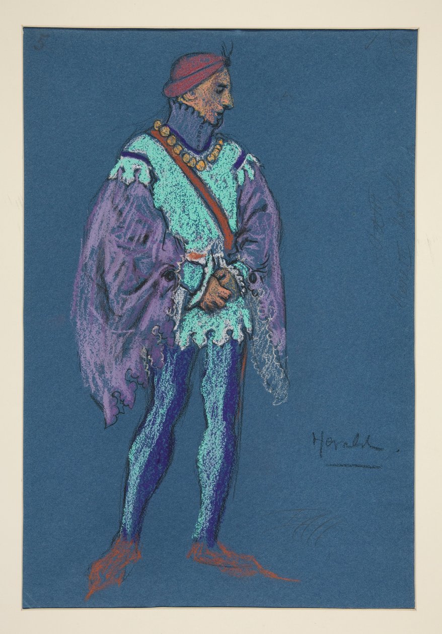 A Herald, Costume Sketch for Henry Irving by Edwin Austin Abbey