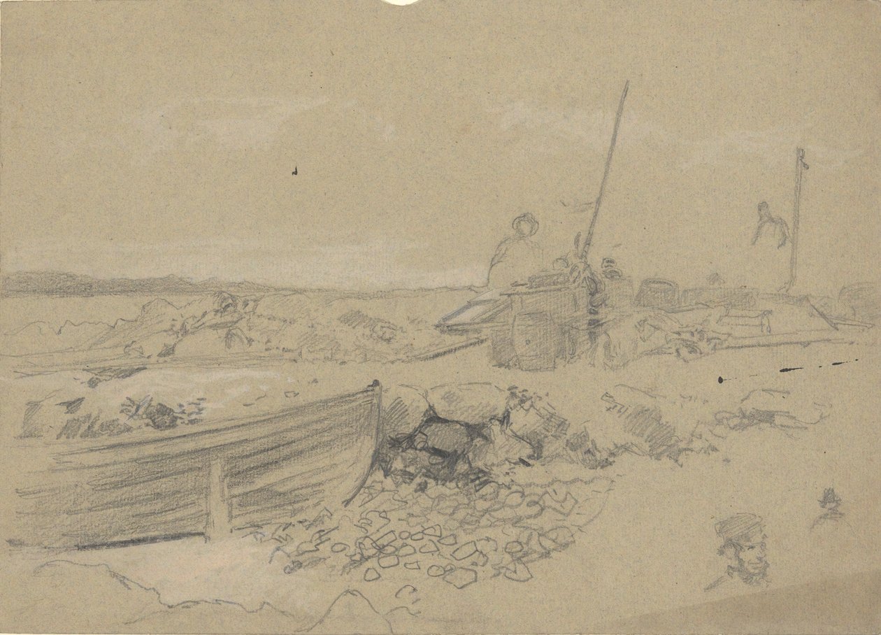 Beach Scene with Dory by Edwin Austin Abbey