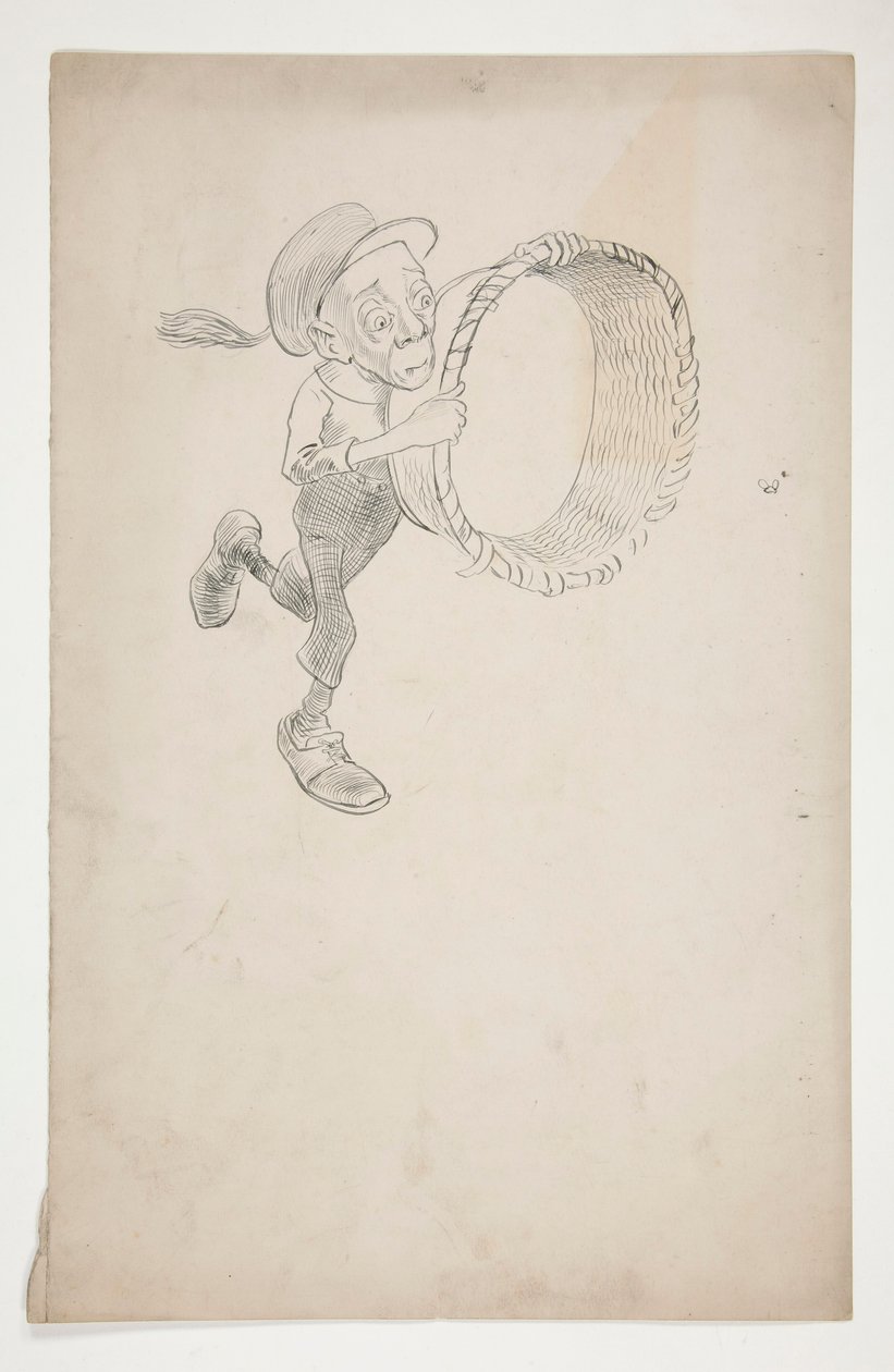 Cartoon of a Man Chasing a Bee with a Basket by Edwin Austin Abbey