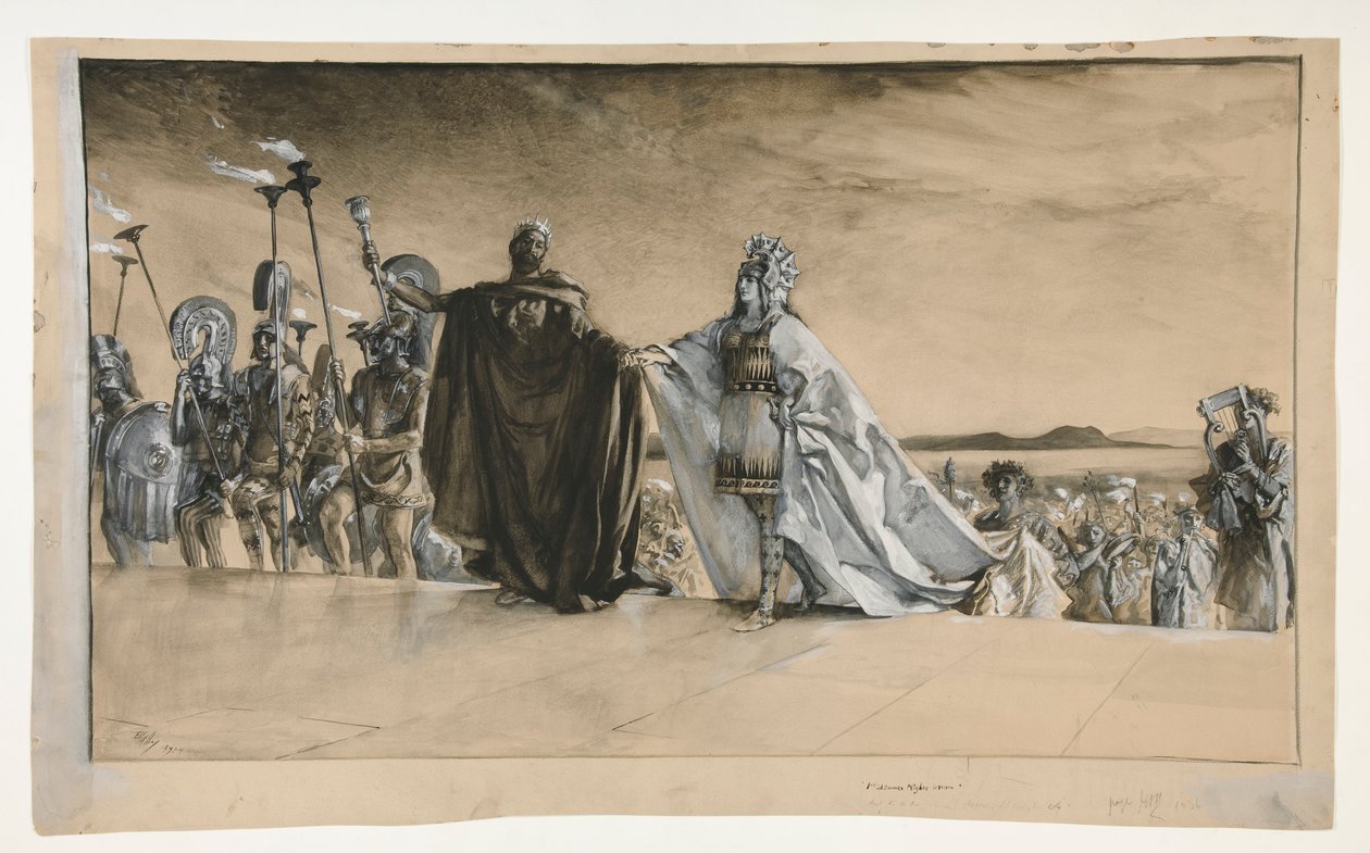 Enter Theseus, illustration for Act I, Scene I, Midsummer Night
