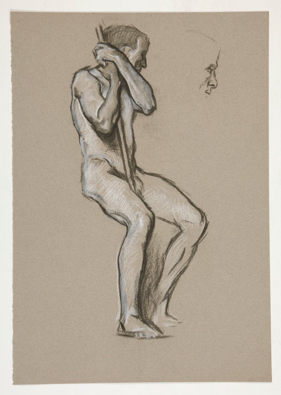 Figure study for The Spirit of Vulcan, Genius of the Workers in Iron and Steel, capitol rotunda, Harrisburg, Pennsylvania by Edwin Austin Abbey