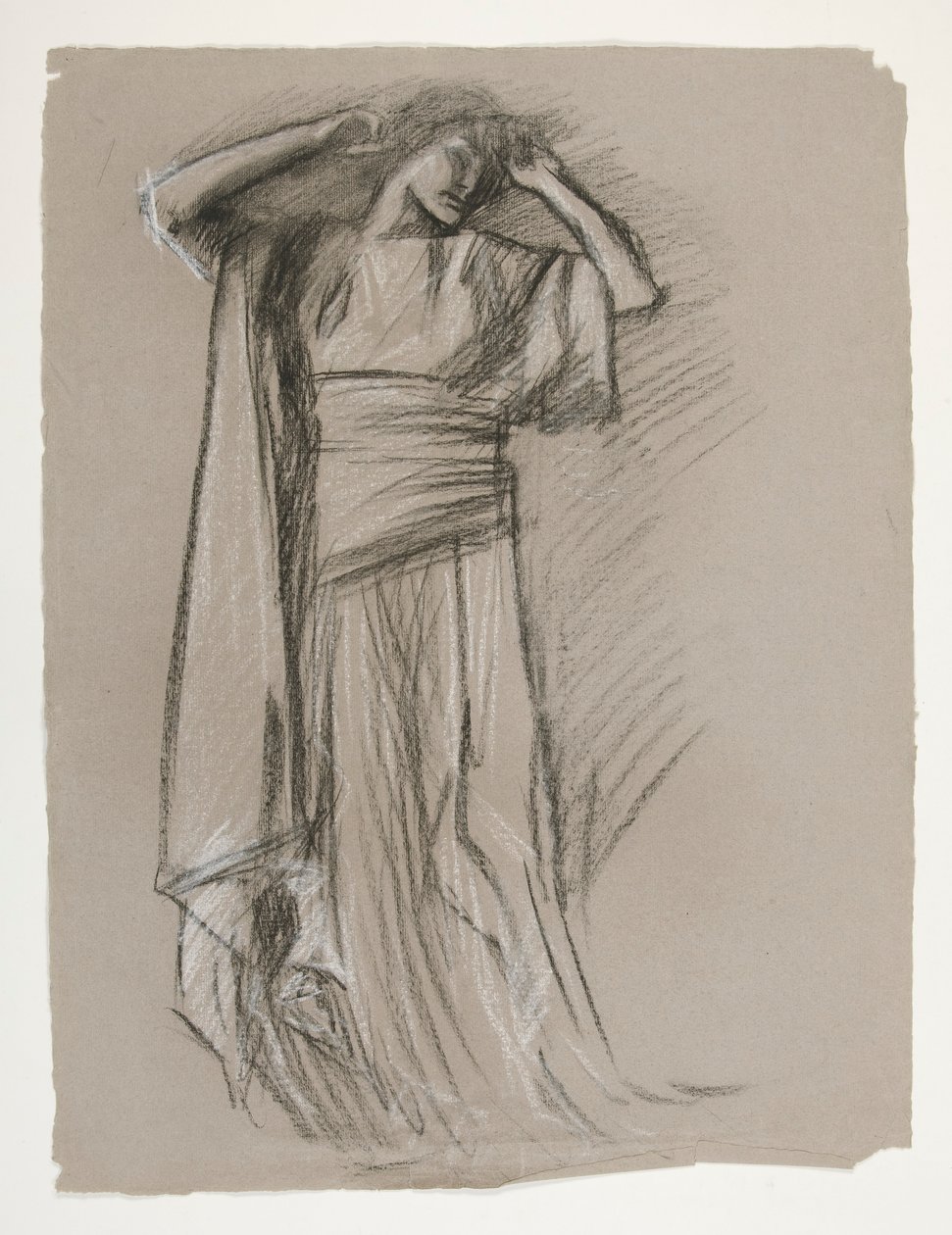 Figure Study for the Castle of the Maidens, from The Quest of the Holy Grail (a series of 15 paintings for the Boston Public Library, completed in 1901) by Edwin Austin Abbey