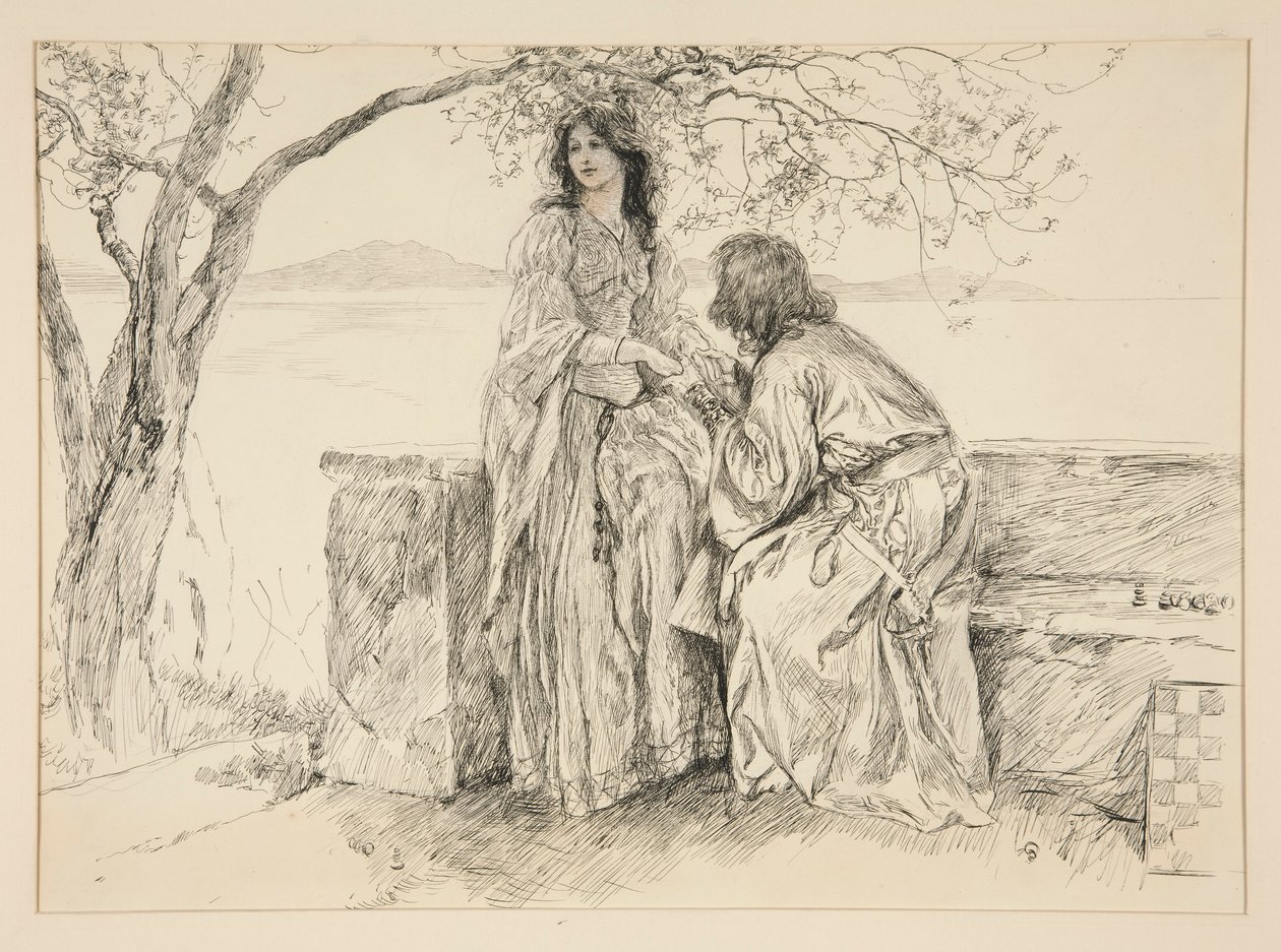 Miranda and Ferdinand, illustration for Act V, Scene i, The Tempest by Edwin Austin Abbey