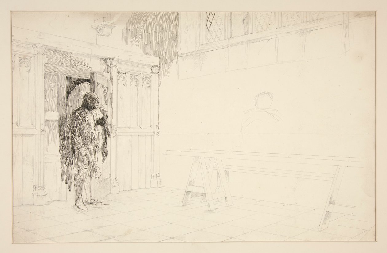 Preliminary sketch for Merry Wives of Windsor by Edwin Austin Abbey