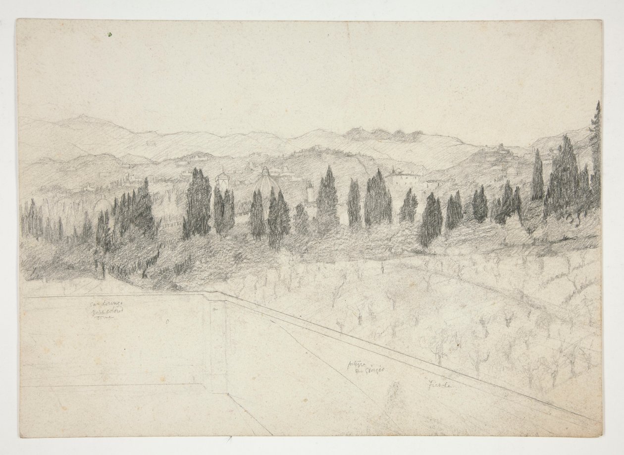 Roman Landscape as Seen from Balcony (recto); Seascape (verso) by Edwin Austin Abbey