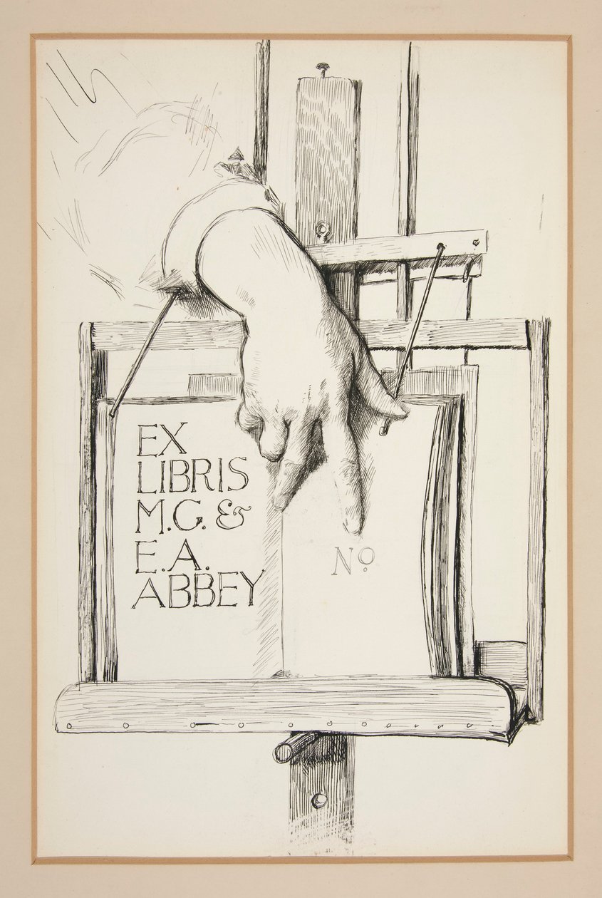 Sketch for Ex Libris: M.G. & E.A. Abbey by Edwin Austin Abbey