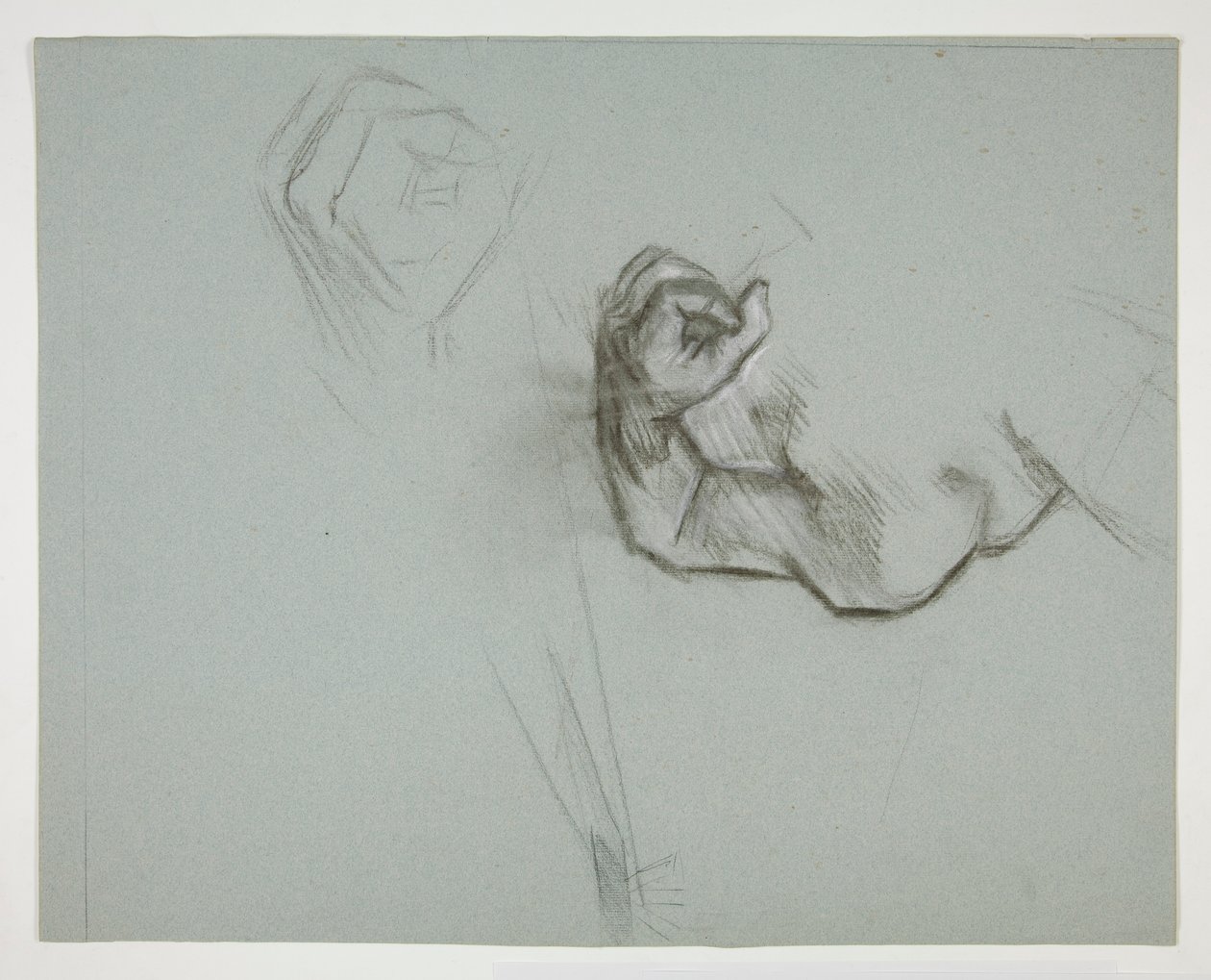 Sketch of an Upper Torso and Clenched Fist by Edwin Austin Abbey