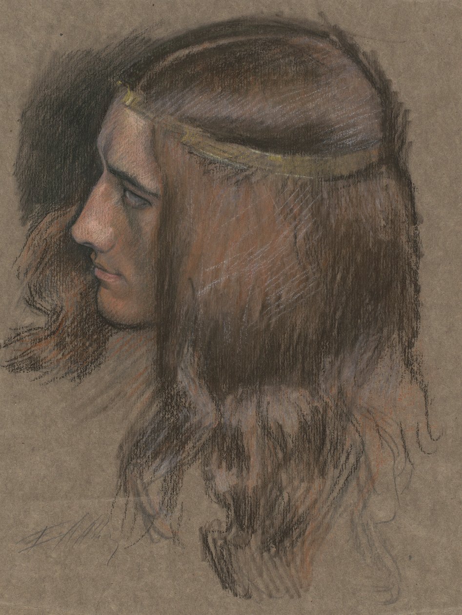 Study for Head of Hamlet in Hamlet by Edwin Austin Abbey