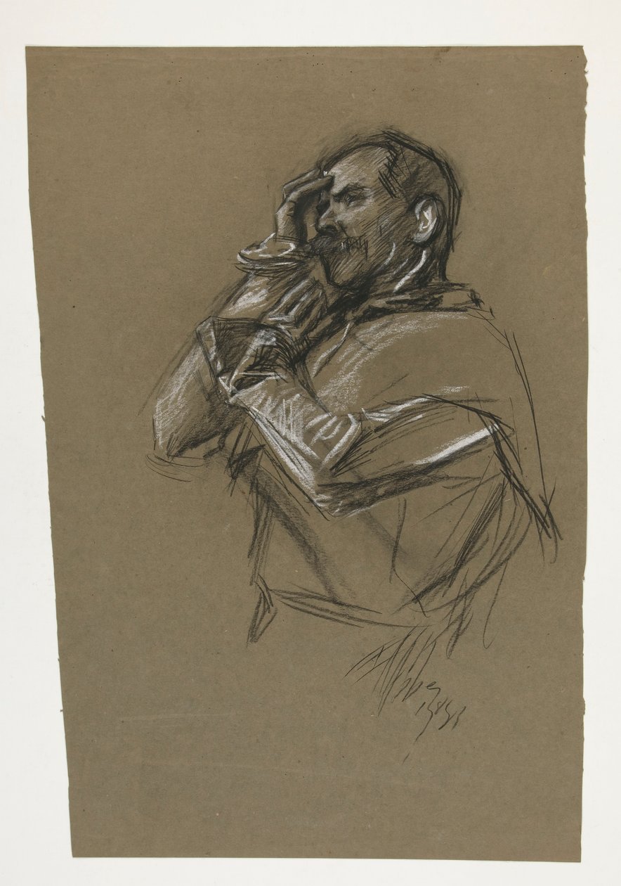 Study for one of the murals from The Quest of the Holy Grail (a series of 15 paintings for the Boston Public Library, completed in 1901) by Edwin Austin Abbey