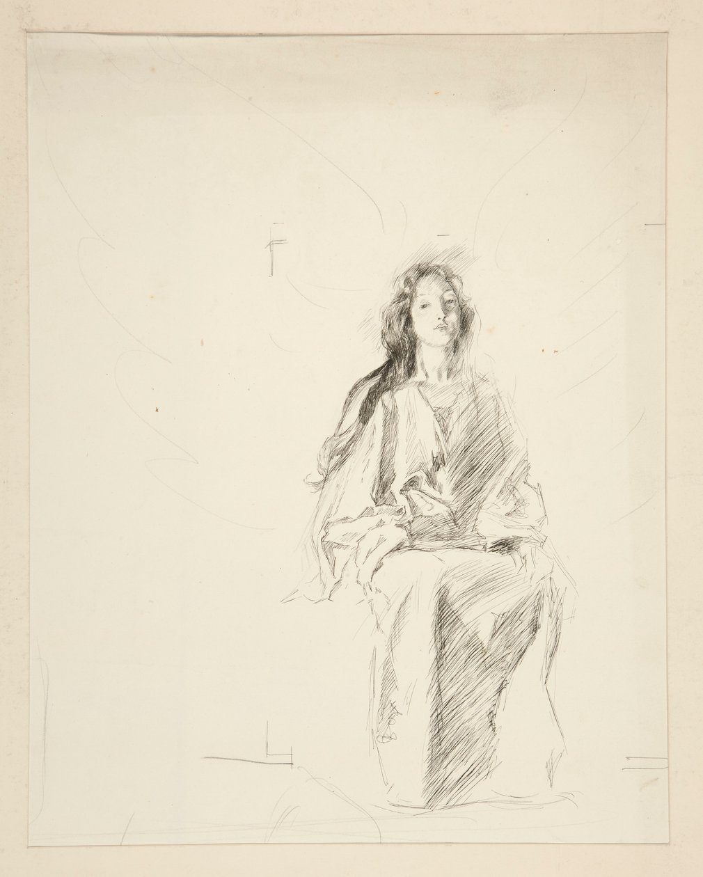 Woman Seated, Sketch for an Unidentified Shakespeare Play by Edwin Austin Abbey