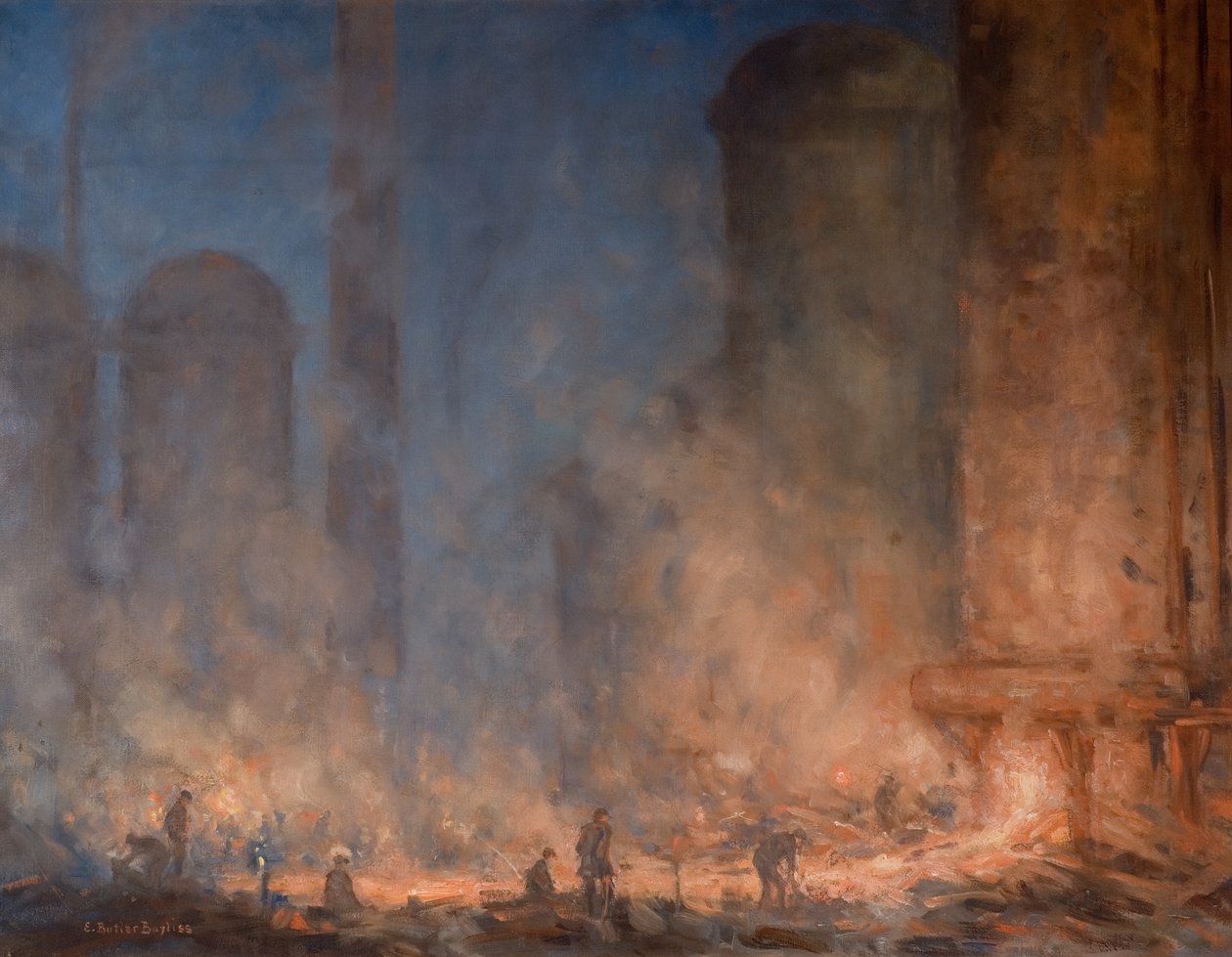 Pig Beds Tapping a Furnace by Edwin Butler Bayliss