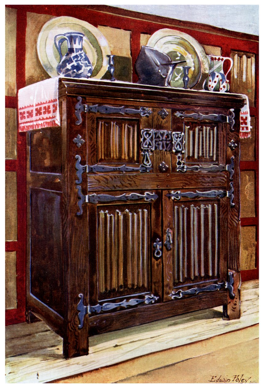Oak double hutch, 1910 by Edwin Foley