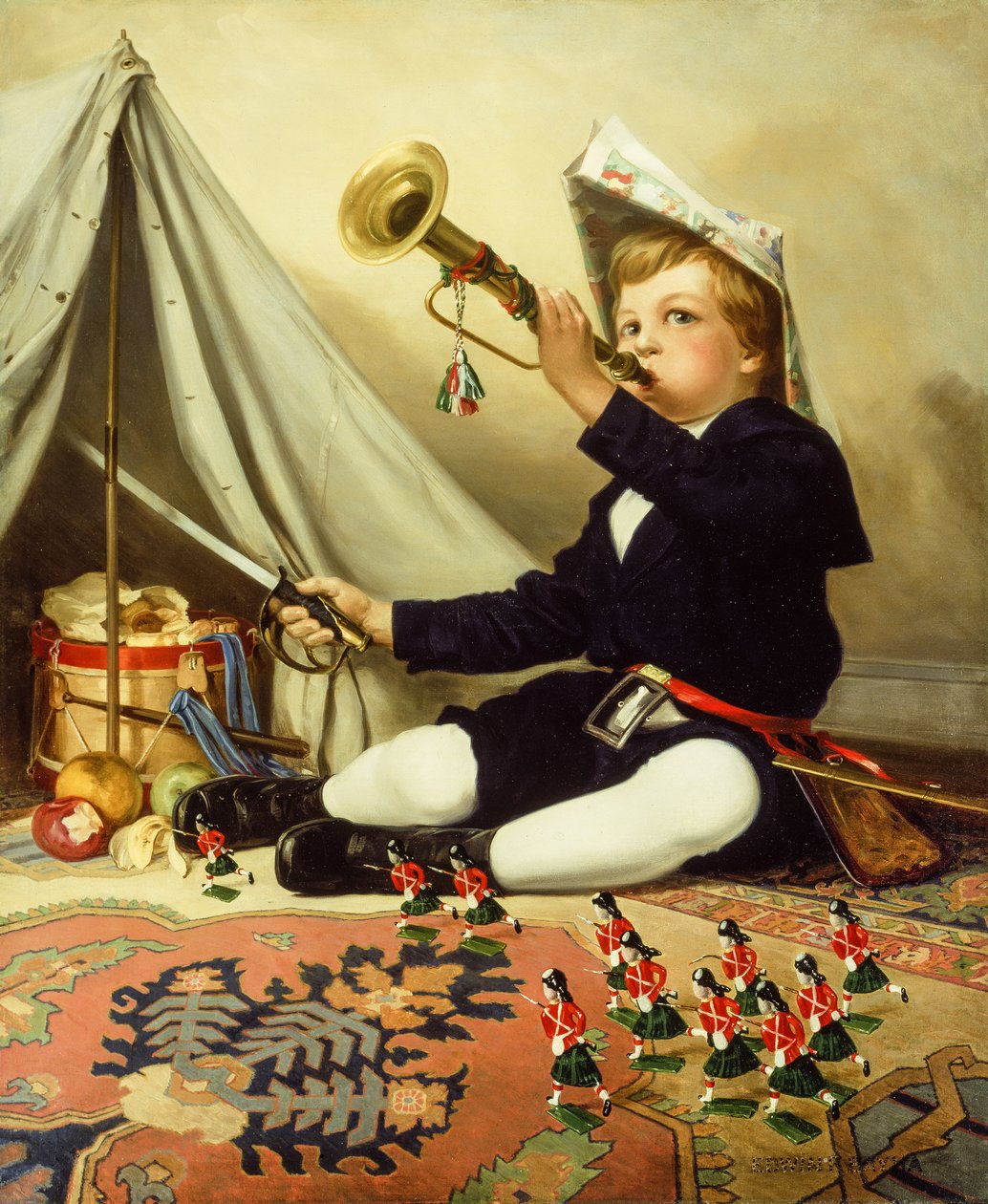 Boy with Toy Soldiers by Edwin Frank Bayha