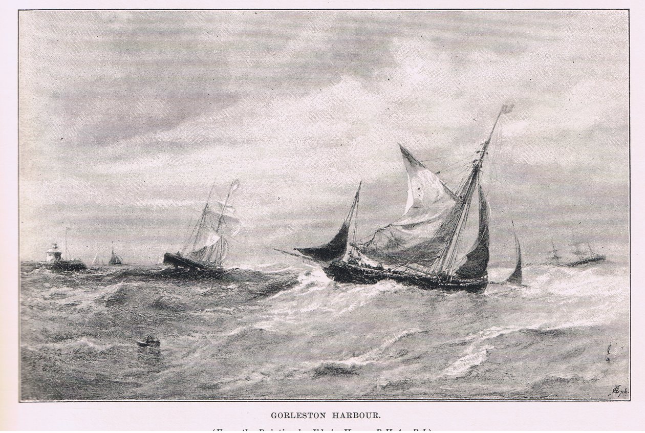 Gorleston harbour, from The Magazine of Art 1893, Cassell and Company by Edwin Hayes