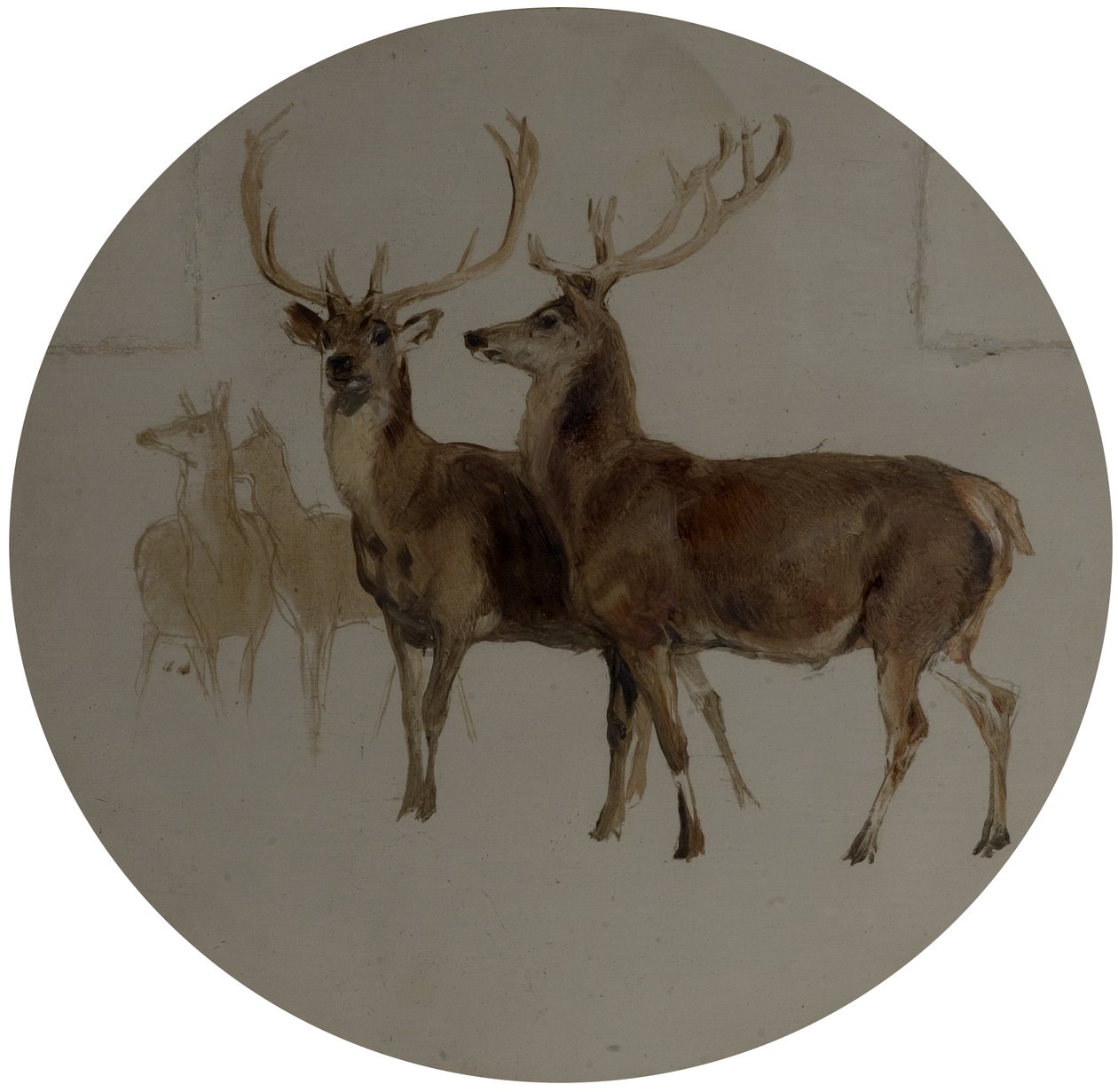 Deer in a Landscape (Studies of Deer) by Edwin Landseer