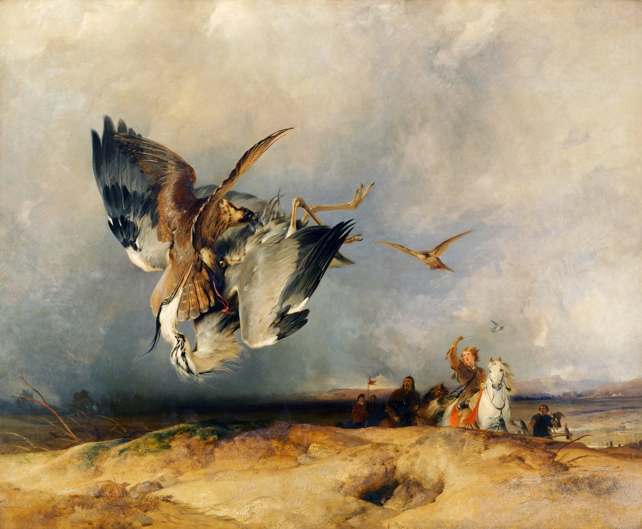 Hawking in the Olden Time, c.1831 by Edwin Landseer