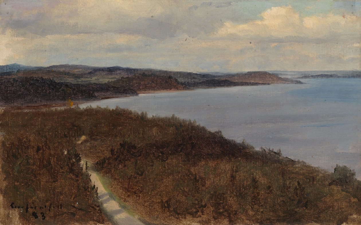 View of a Lake and Ridges by Eero Järnefelt