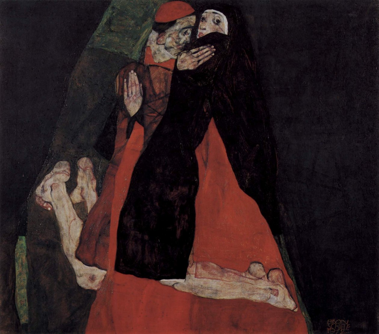 Cardinal and Nun or The Caress by Egon Schiele
