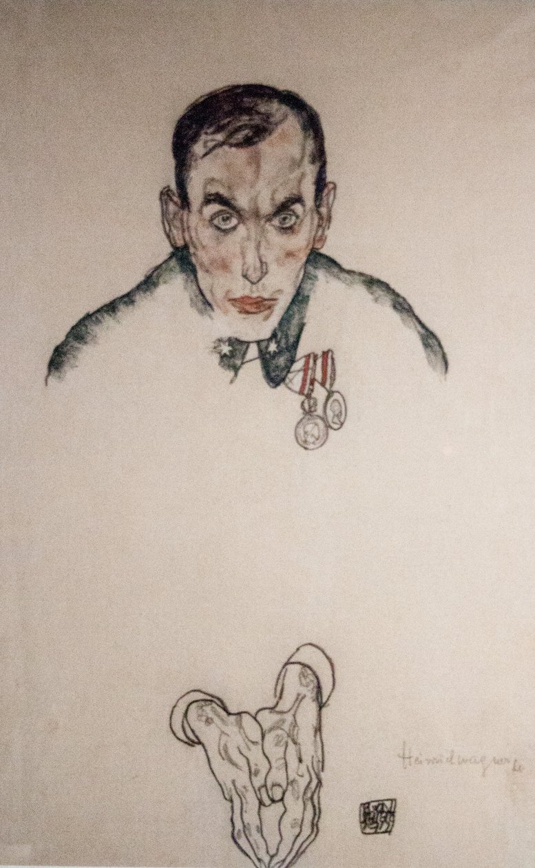 Portrait Sketch of Second Lieutenant Heinrich Wagner by Egon Schiele