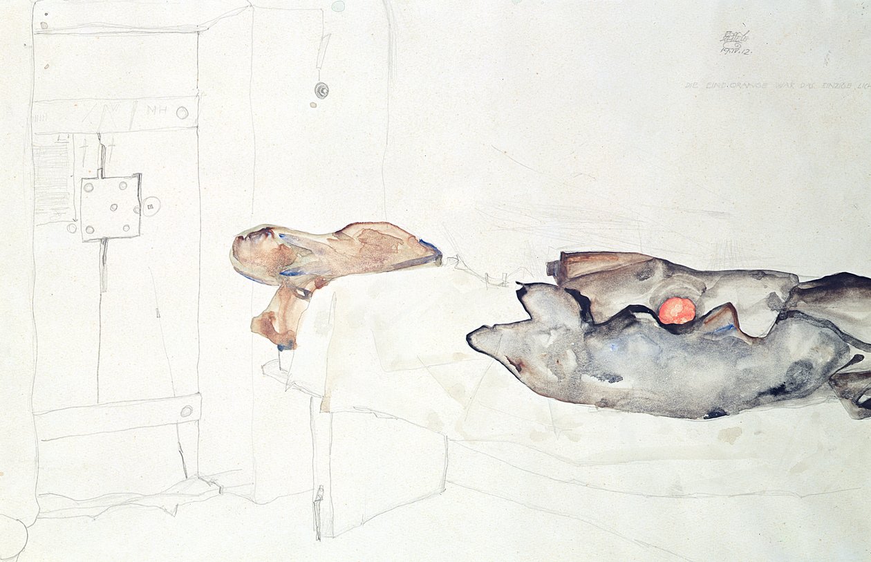 The Single Orange was the Only Light by Egon Schiele