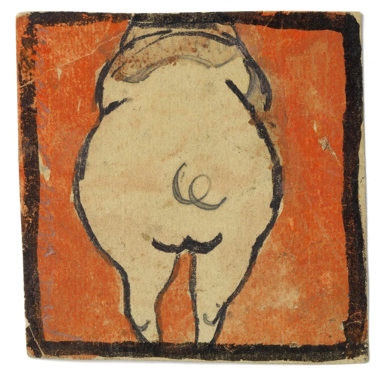 Design for a Wall Decoration in the Wattmanngasse Studio (Pig from Behind?) by Egon Schiele