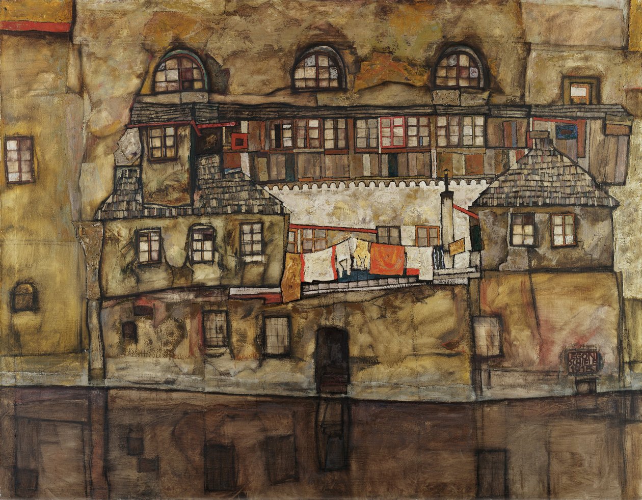 House Wall by the River by Egon Schiele