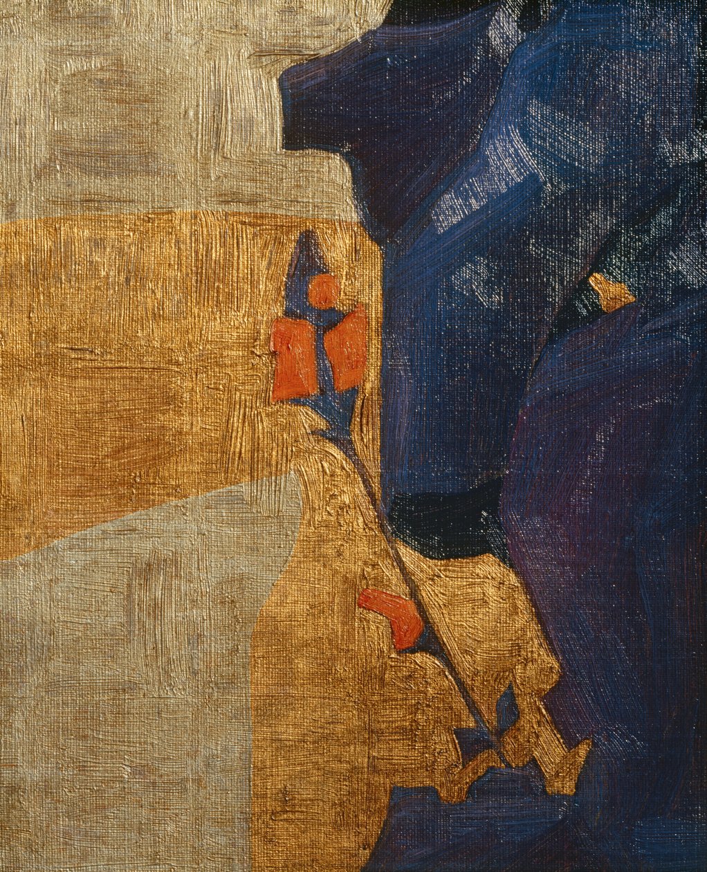 Stylized Flower Against Decorative Background by Egon Schiele