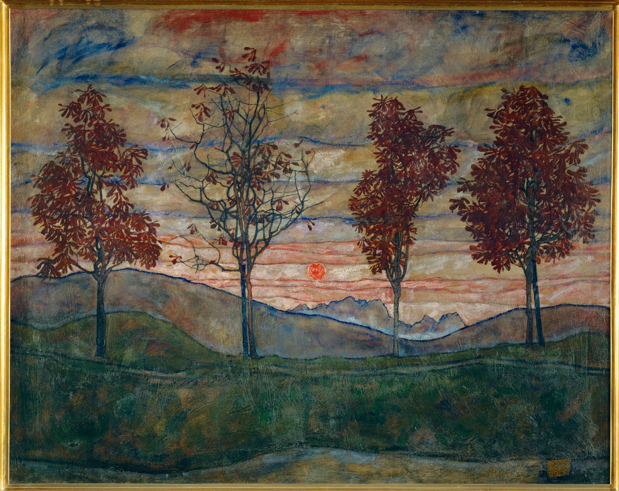 Four Trees by Egon Schiele