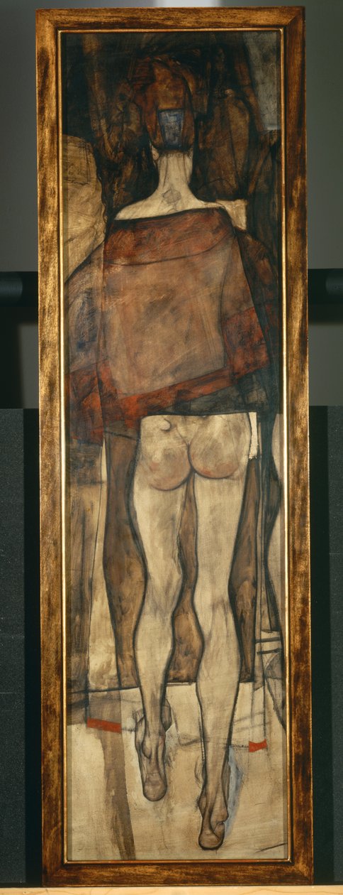 Female Nude with Shawl, Fragment (1913) by Egon Schiele