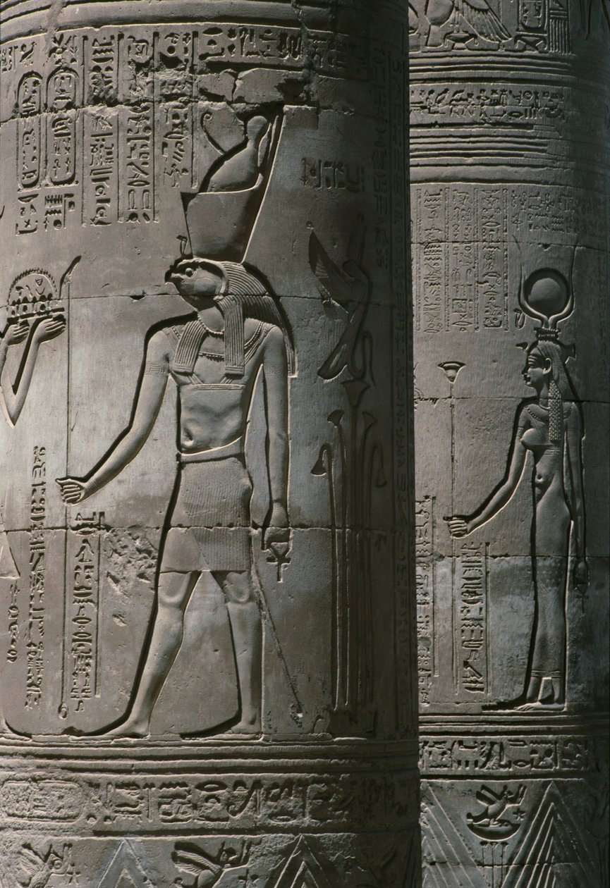 Colonnade of the Roman and Ptolemaic Double Temple of Sobek and Haroeris on the River Nile (detail) by Egyptian