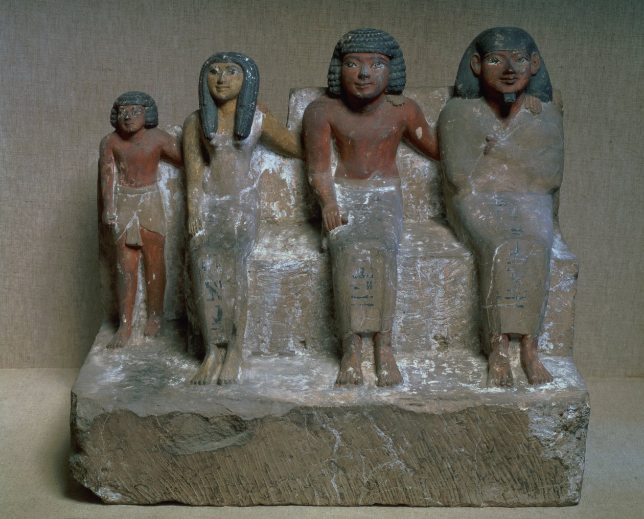 Statuette of a family group by Egyptian