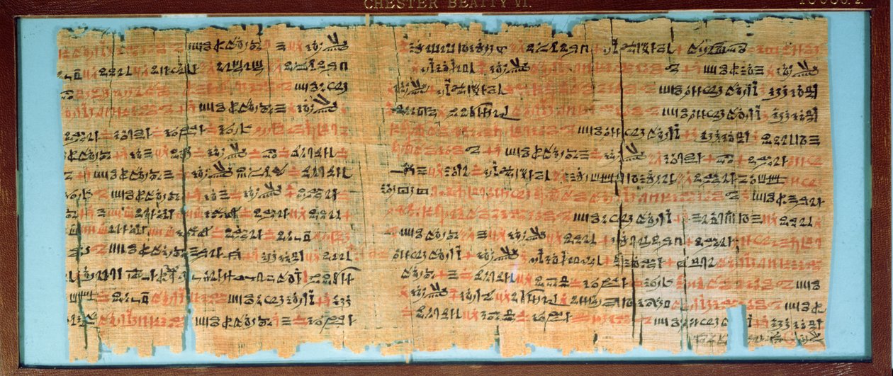 The Chester Beatty Medical Papyrus, New Kingdom, c.1200BC by Egyptian 19th Dynasty