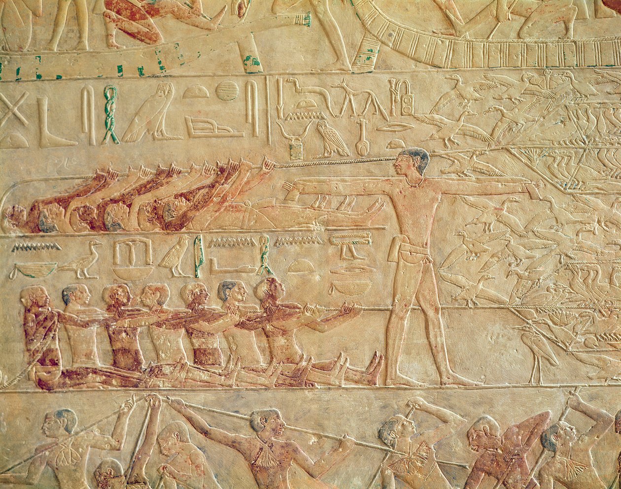 Relief Depicting Men Exercising, from the Mastaba of Ptah-Hotep and Akhti-Hotep by Egyptian 5th Dynasty