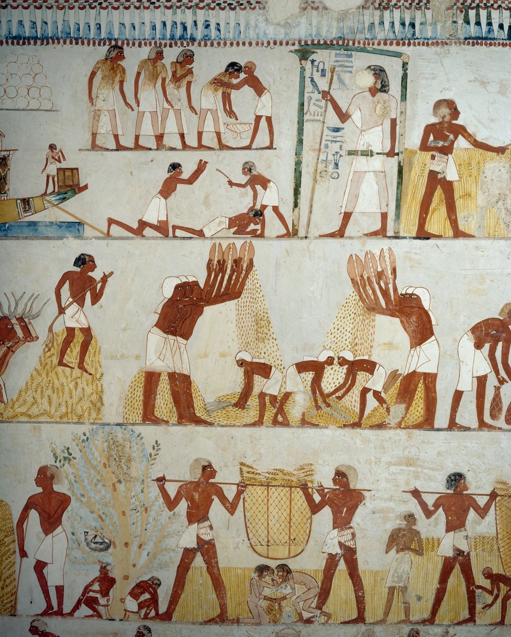Harvesting Crop, Threshing and Winnowing of Grain (detail) by Egyptian 18th Dynasty