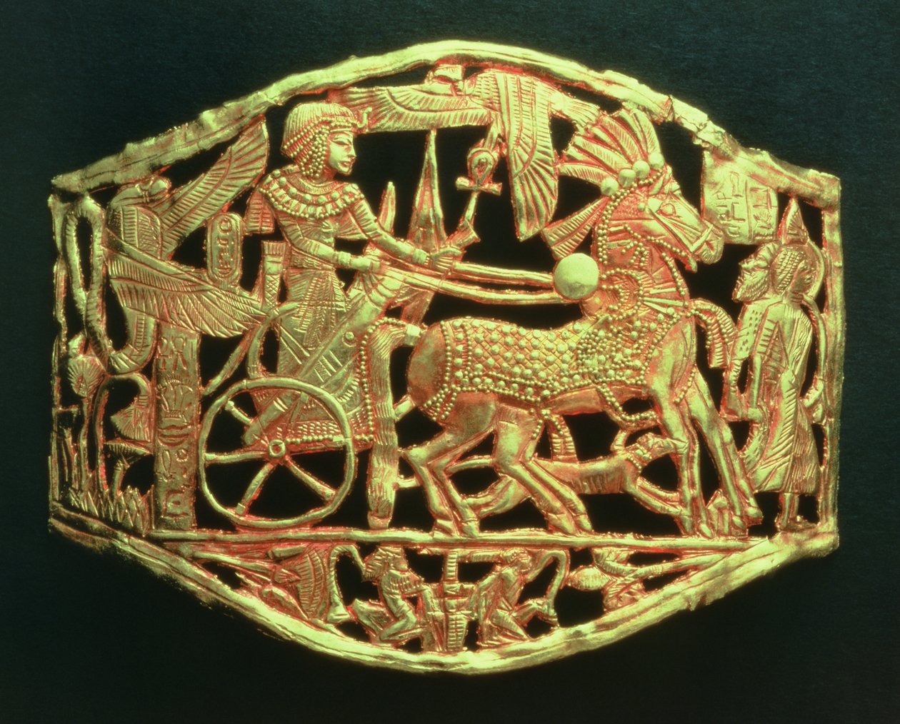 Openwork plaque or buckle showing the king
