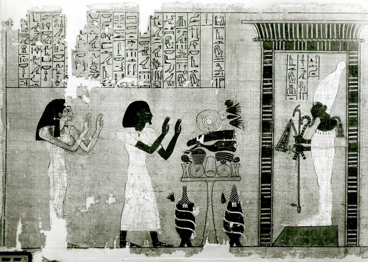 The deceased accompanied by his sister go to pay homage to Osiris ...