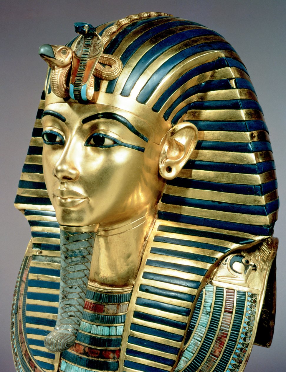 The gold funerary mask, from the tomb of Tutankhamun