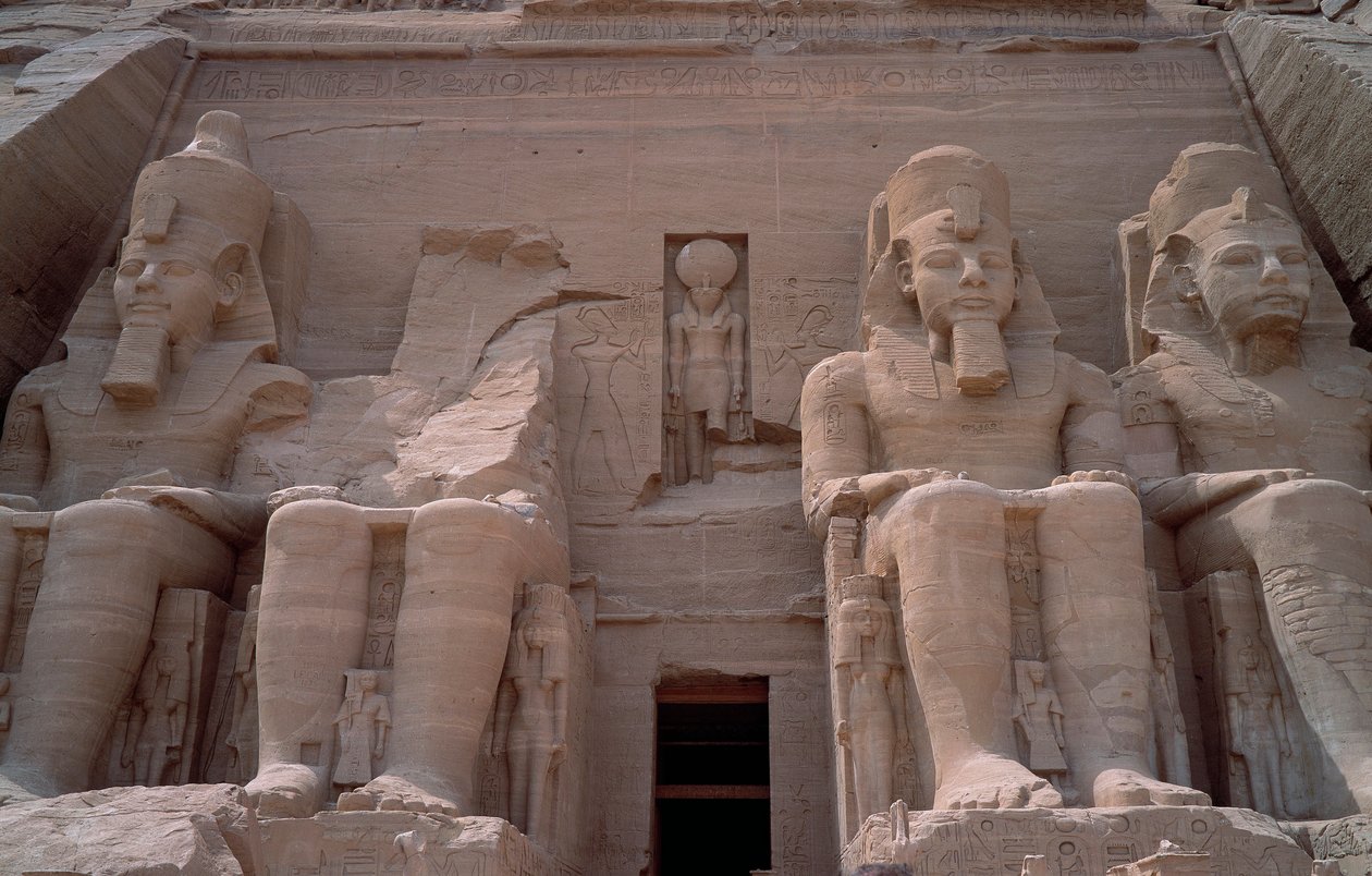 Colossus of the Temple of Ramses II, 1271-1256 BC, Abu Simbel, Aswan, Egypt by Egyptian 19th Dynasty