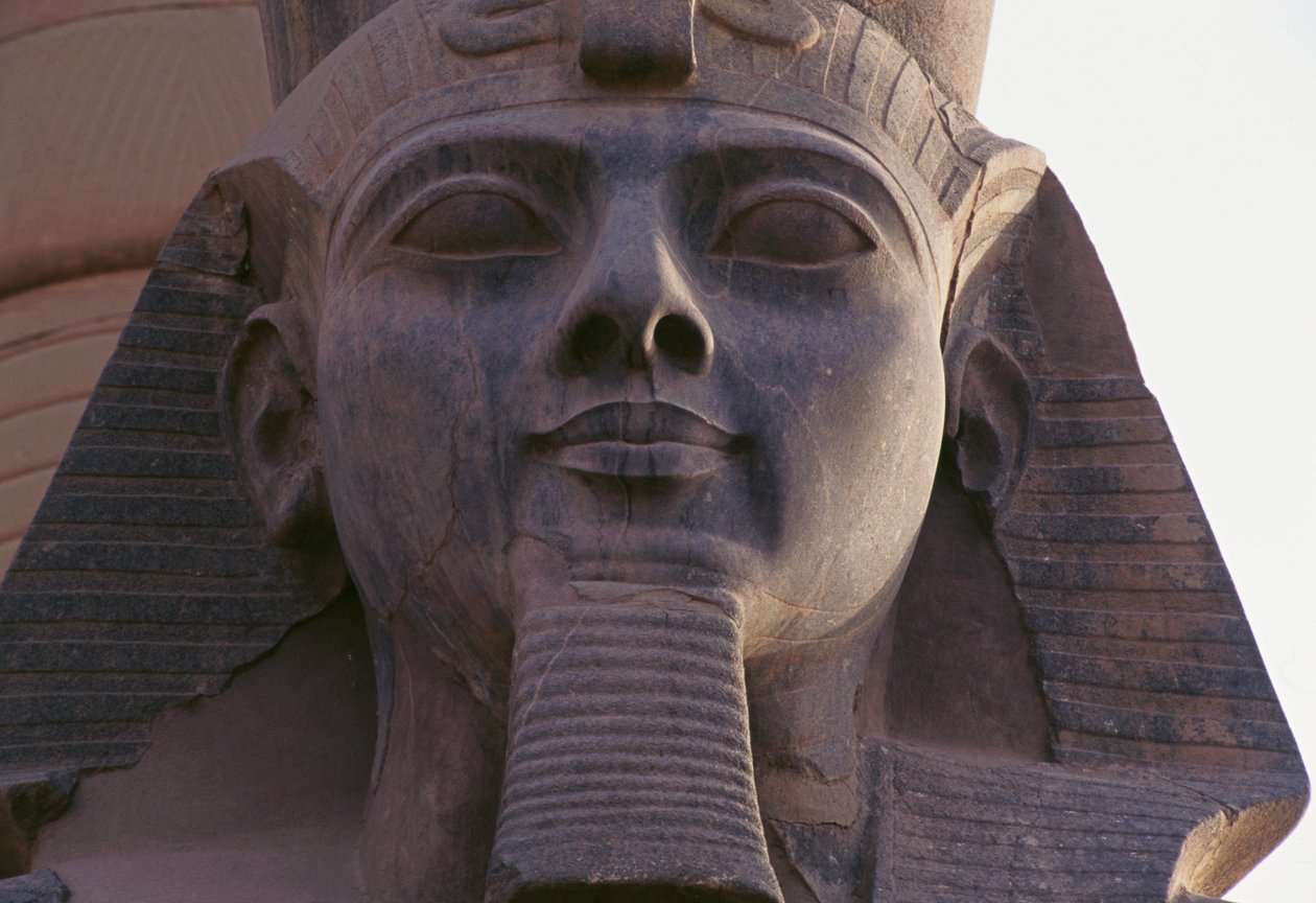 Face of statue of Ramesses II seated, Theban Necropolis