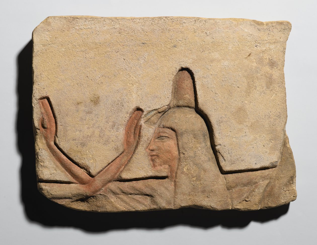 Slab Depicting a Woman with an Incense Cone, New Kingdom, c.1352-1336 BC by Egyptian 19th Dynasty