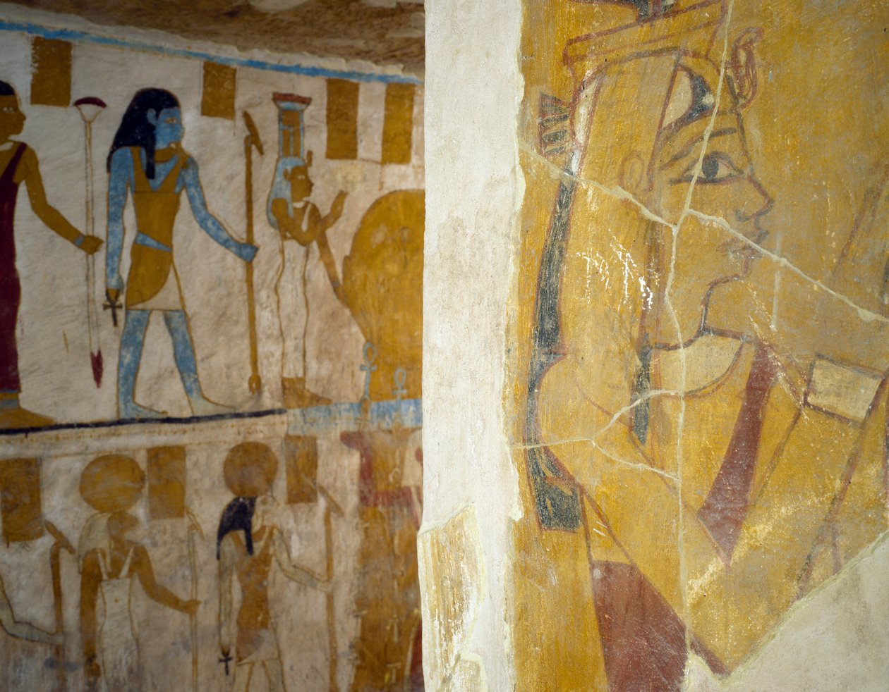 Wall Paintings from Tomb of Pa Nentwy by Egyptian 26th Dynasty