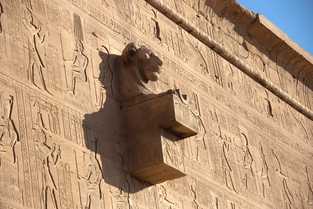 Lion-Head Gargoyle, Temple of Hathor, Denderah, Egypt by Egyptian Ptolemaic Period