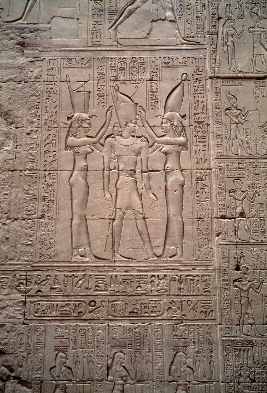 Low Relief Representing the Coronation of King Ptolemy IV by Egyptian Ptolemaic Period