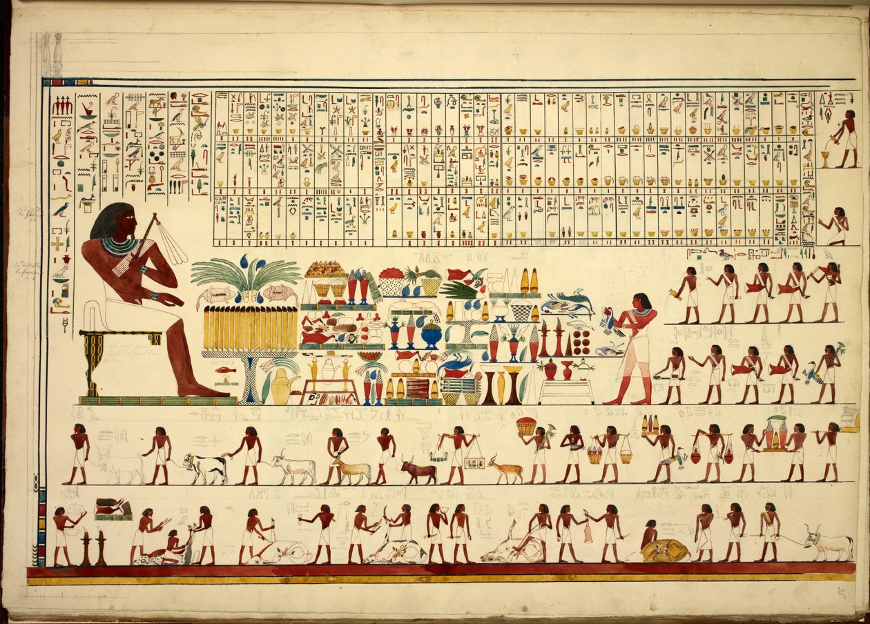 Egyptian hieroglyphs, from Views, etc., from Sheikh-Hassan to Beni-Hassan, Atlas Folio by Egyptian School