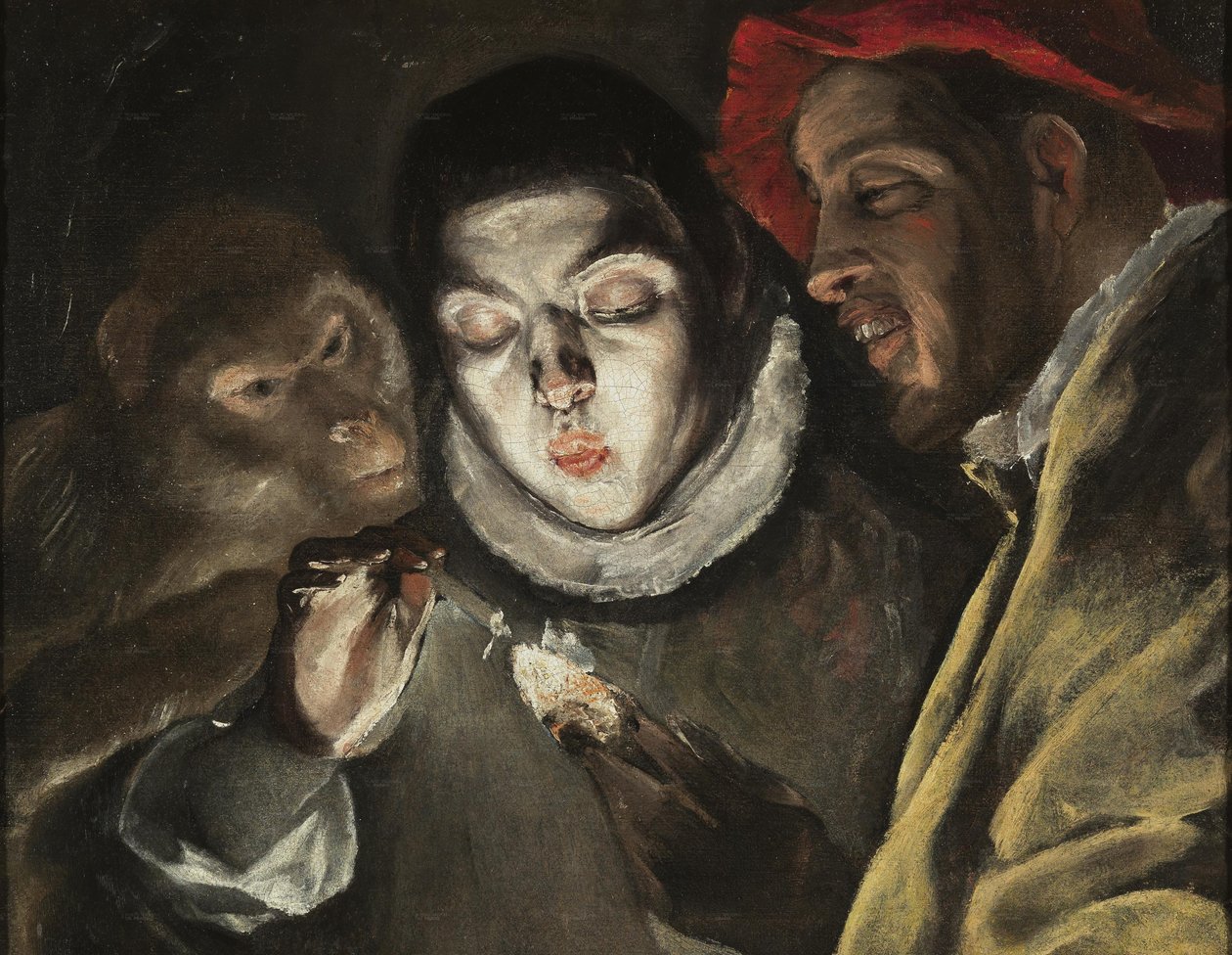 An Allegory with a Boy Lighting a Candle in the Company of an Ape and a Fool (Fable) by El Greco